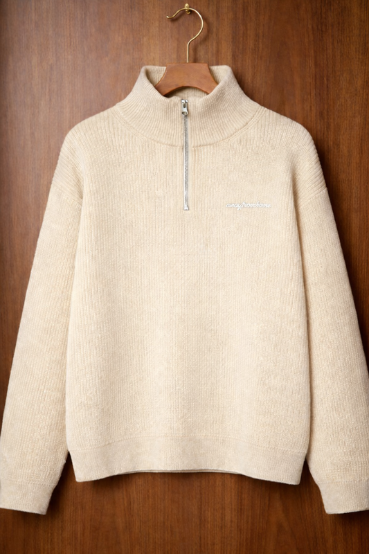 Cream "For those who never settle" Quarter Zip