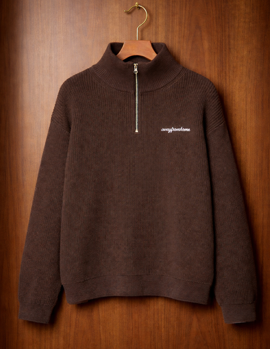 Brown "For those who never settle" Quarter Zip